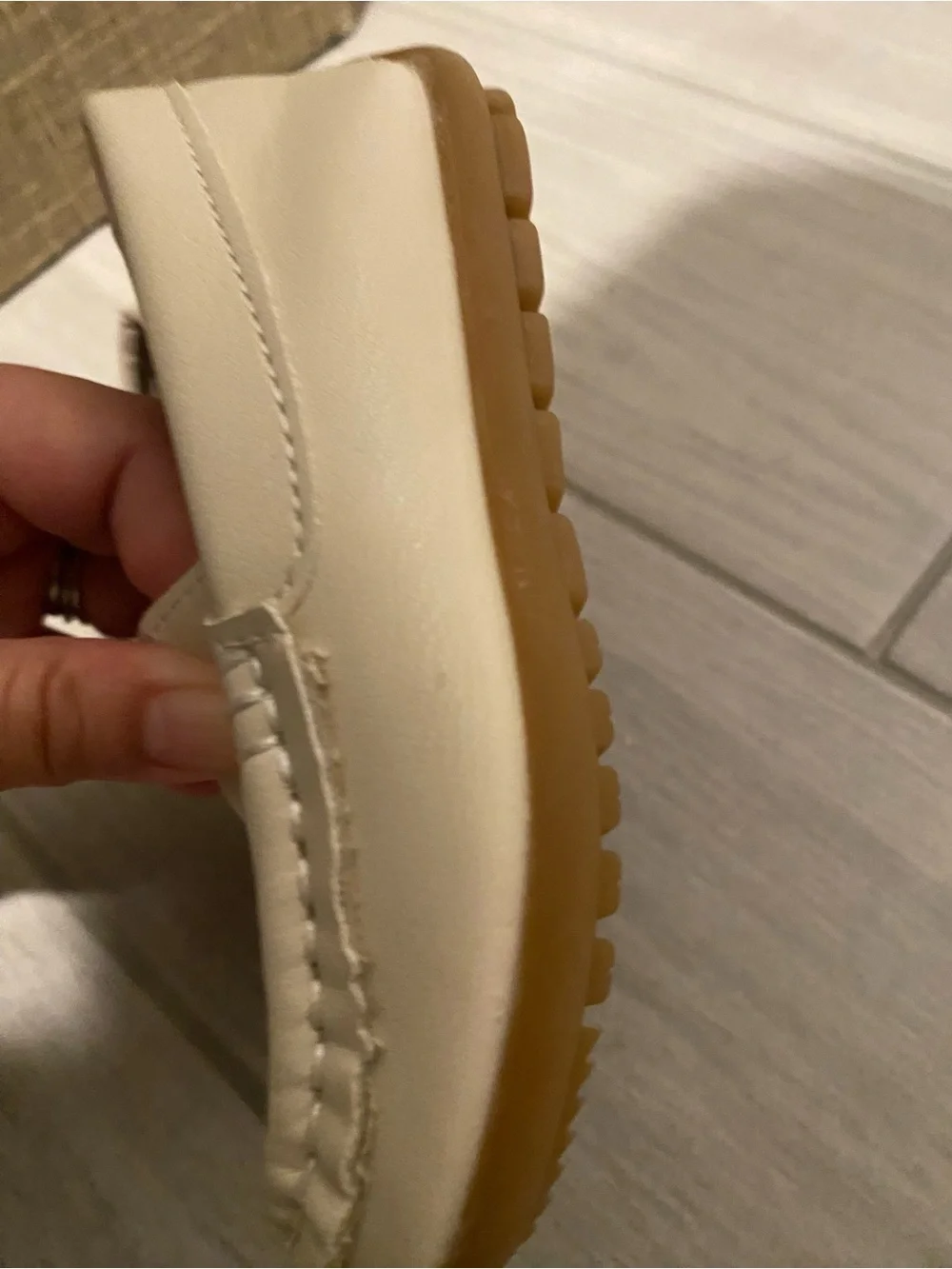 Kids Cream Slip-On Moccasins by